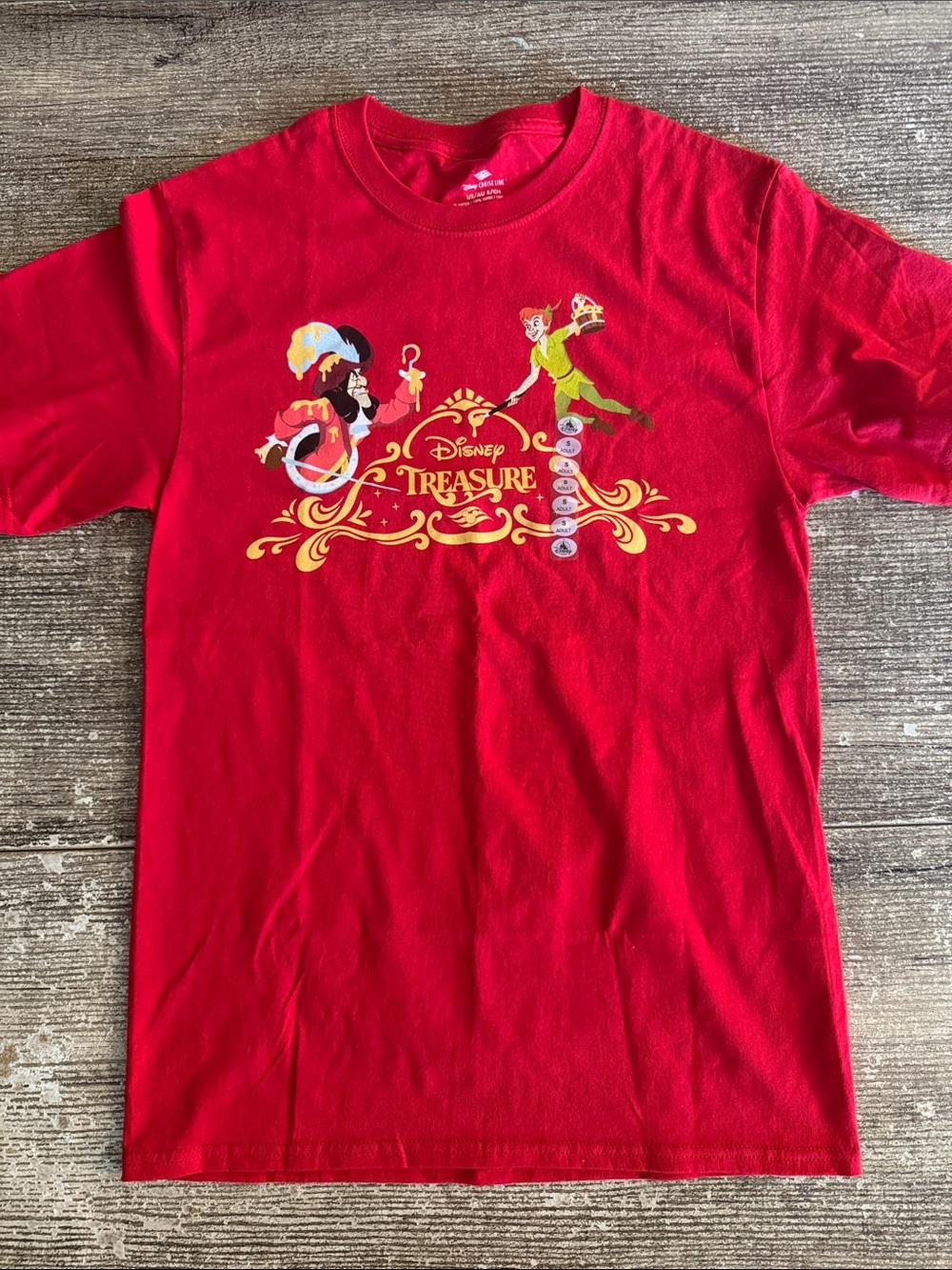 NWT Disney Peter Pan and Hook Disney Treasure cruise ship t shirt